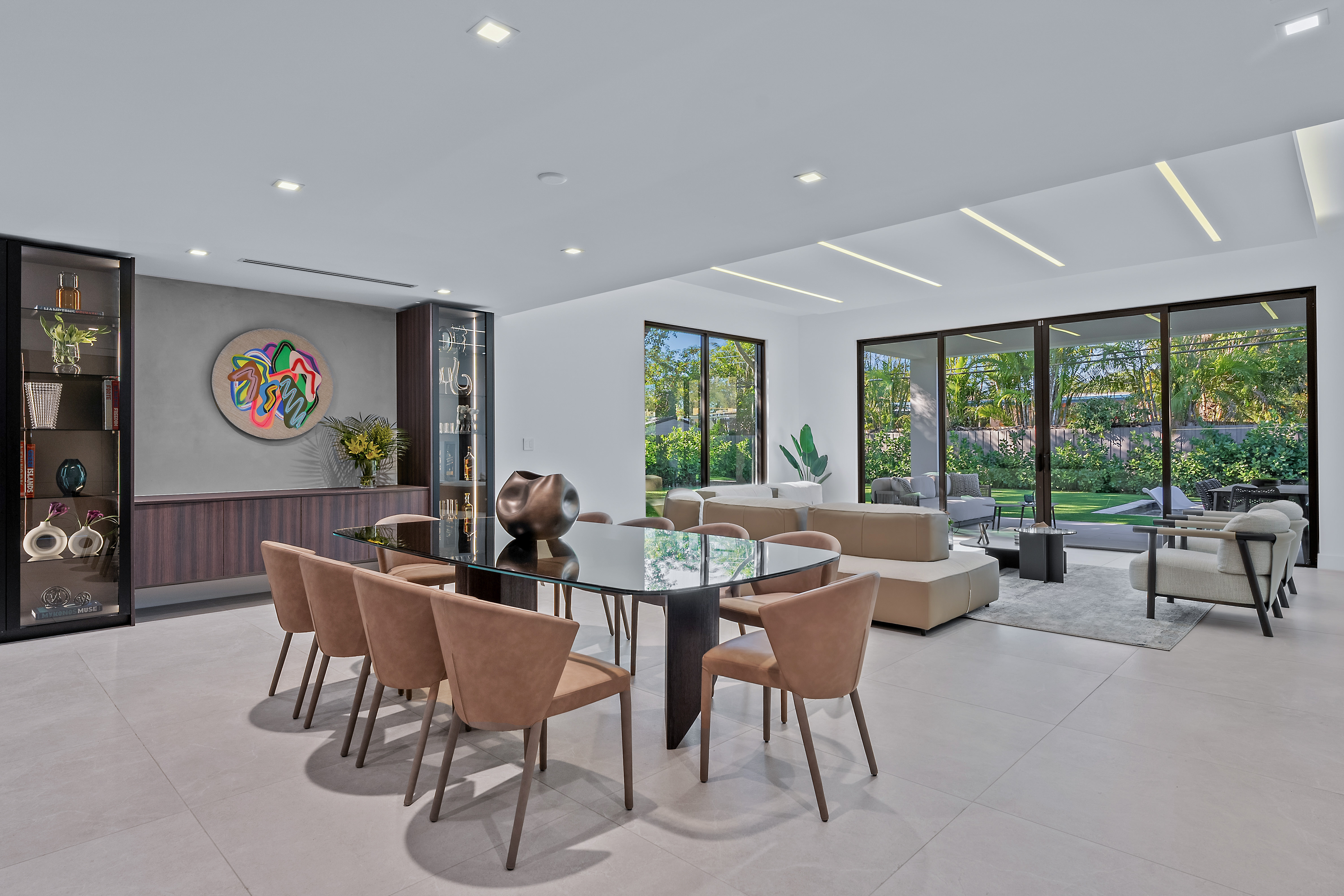 Open-plan dining and living