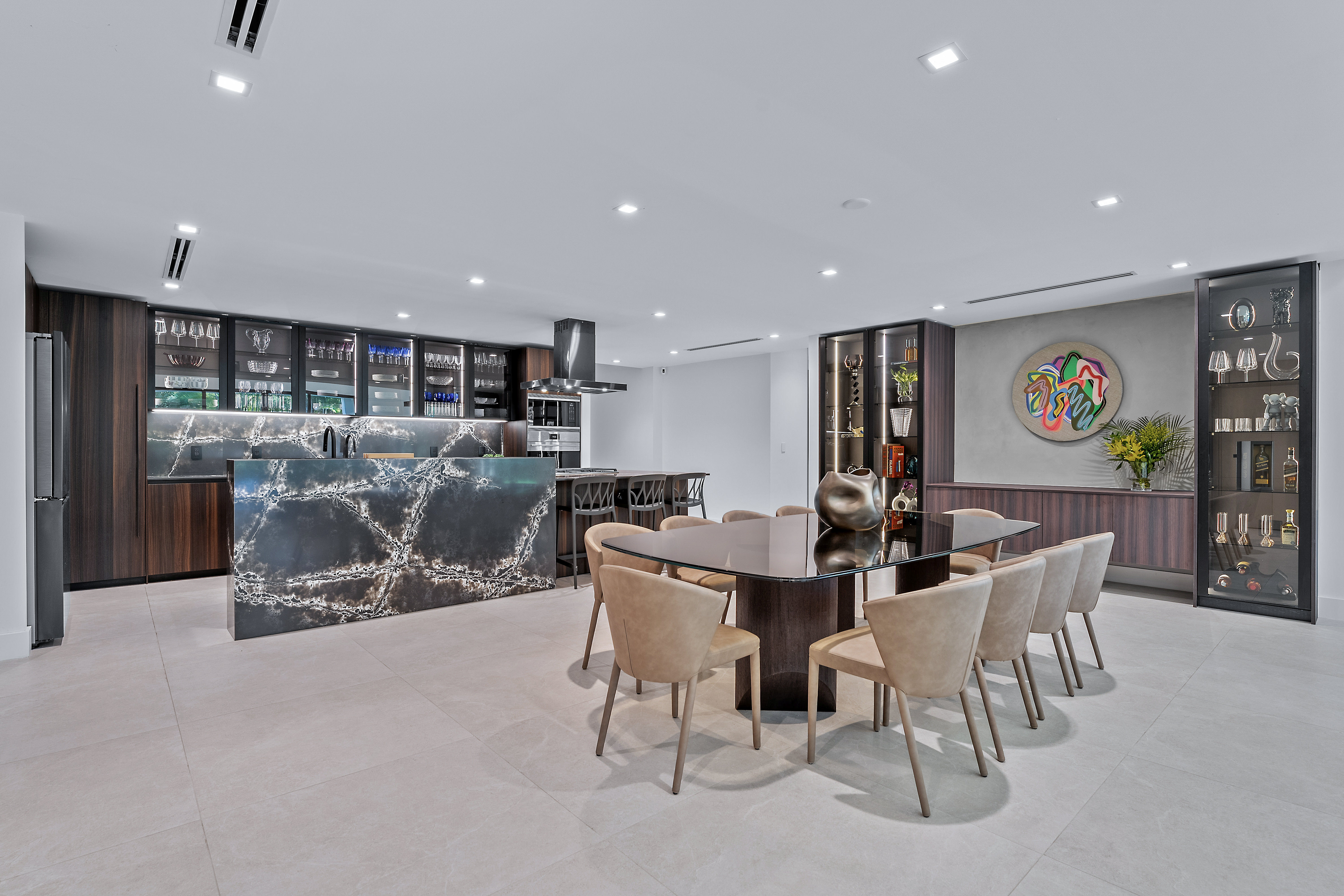 Dining area and kitchen