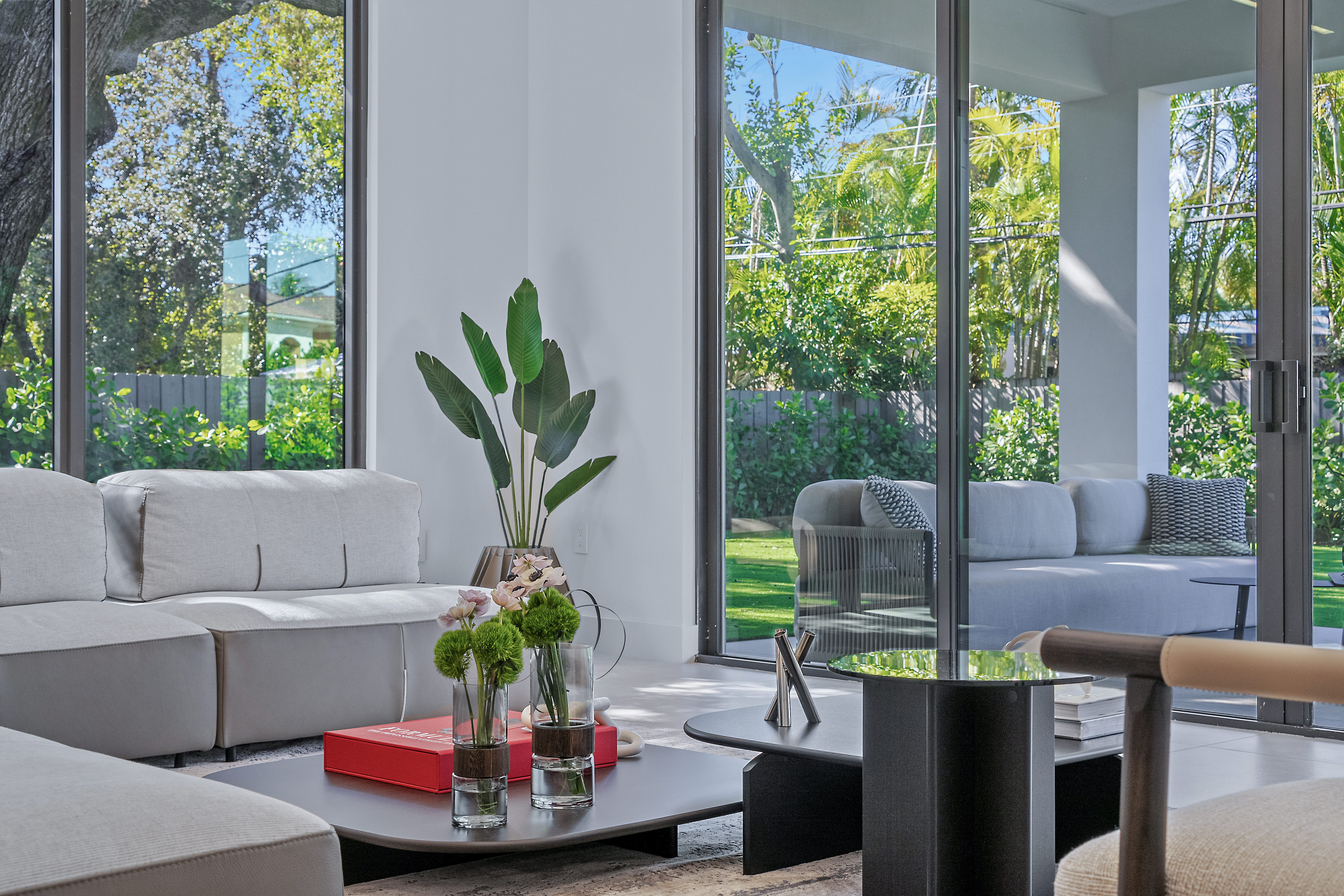 Living room garden view
