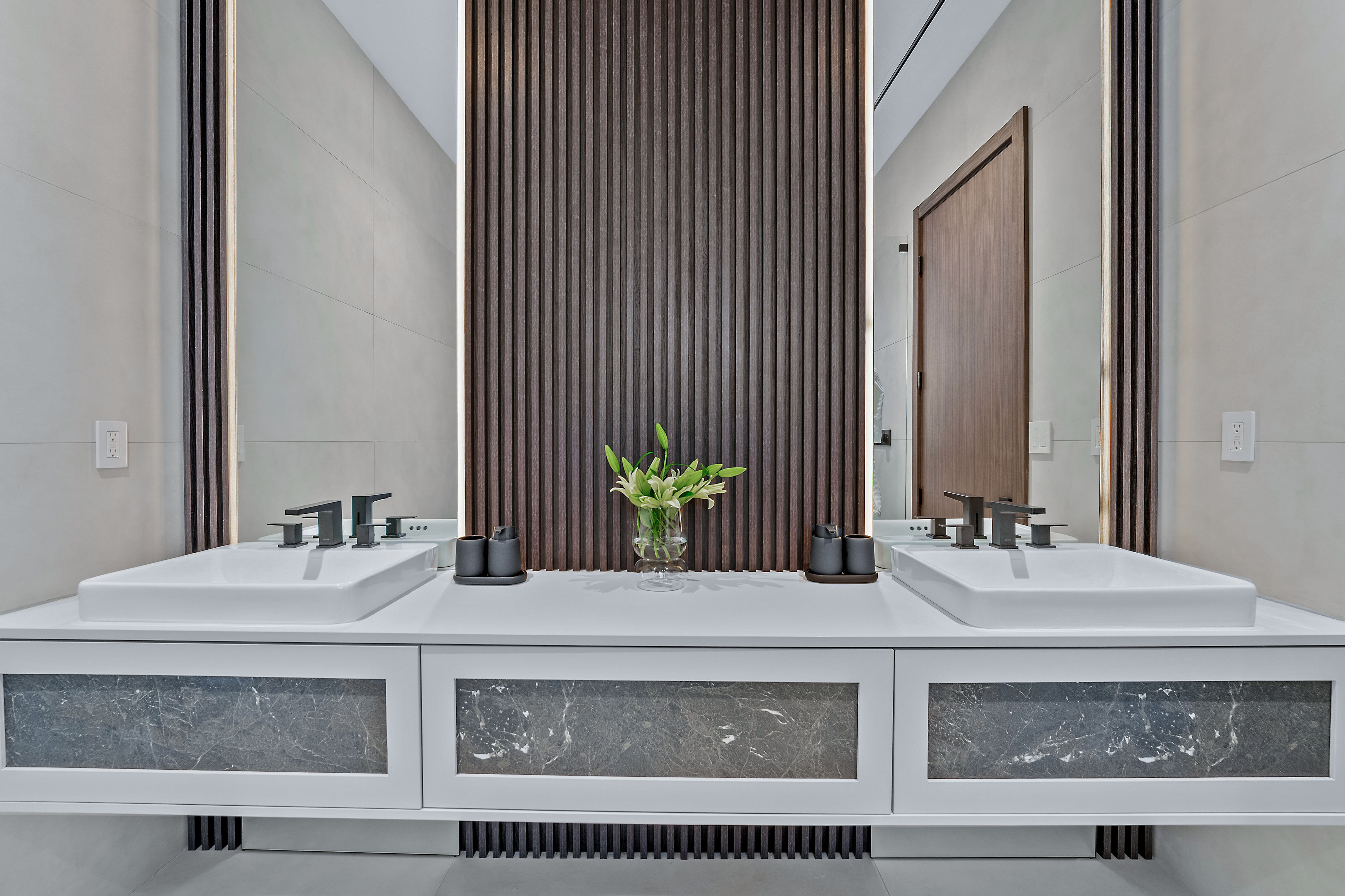 Master bathroom double vanity