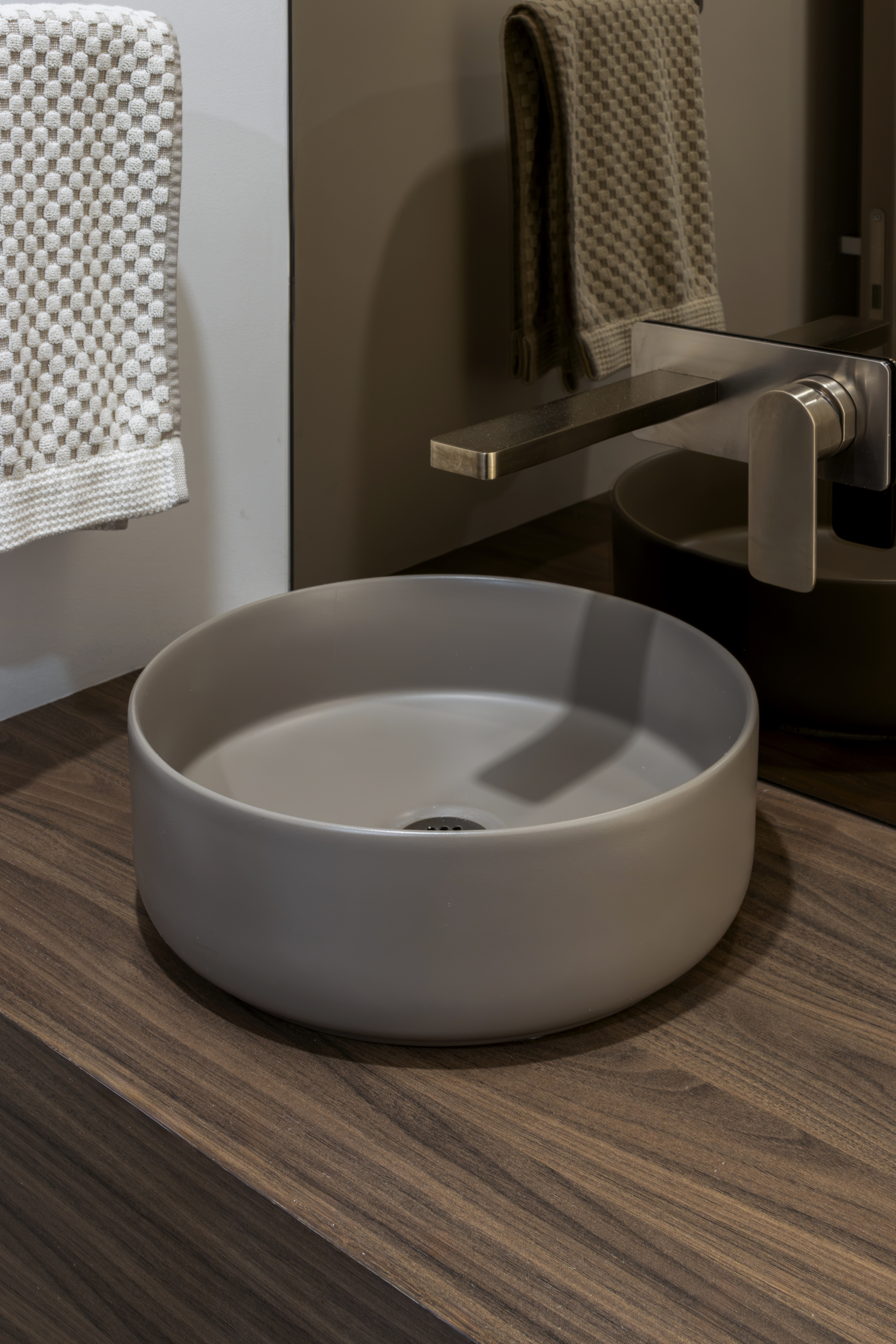 Powder room vessel sink detail