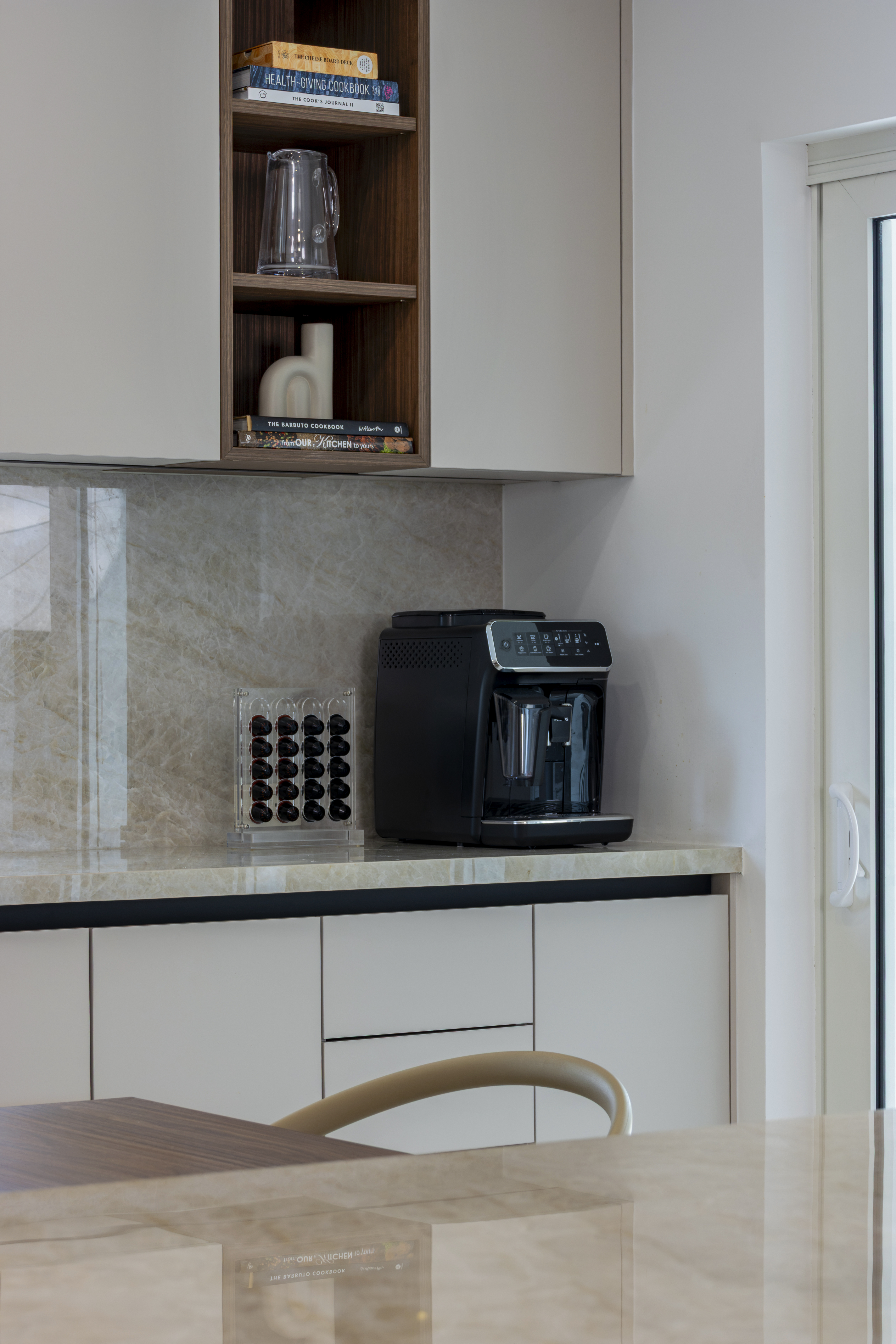 Kitchen detail — open shelving