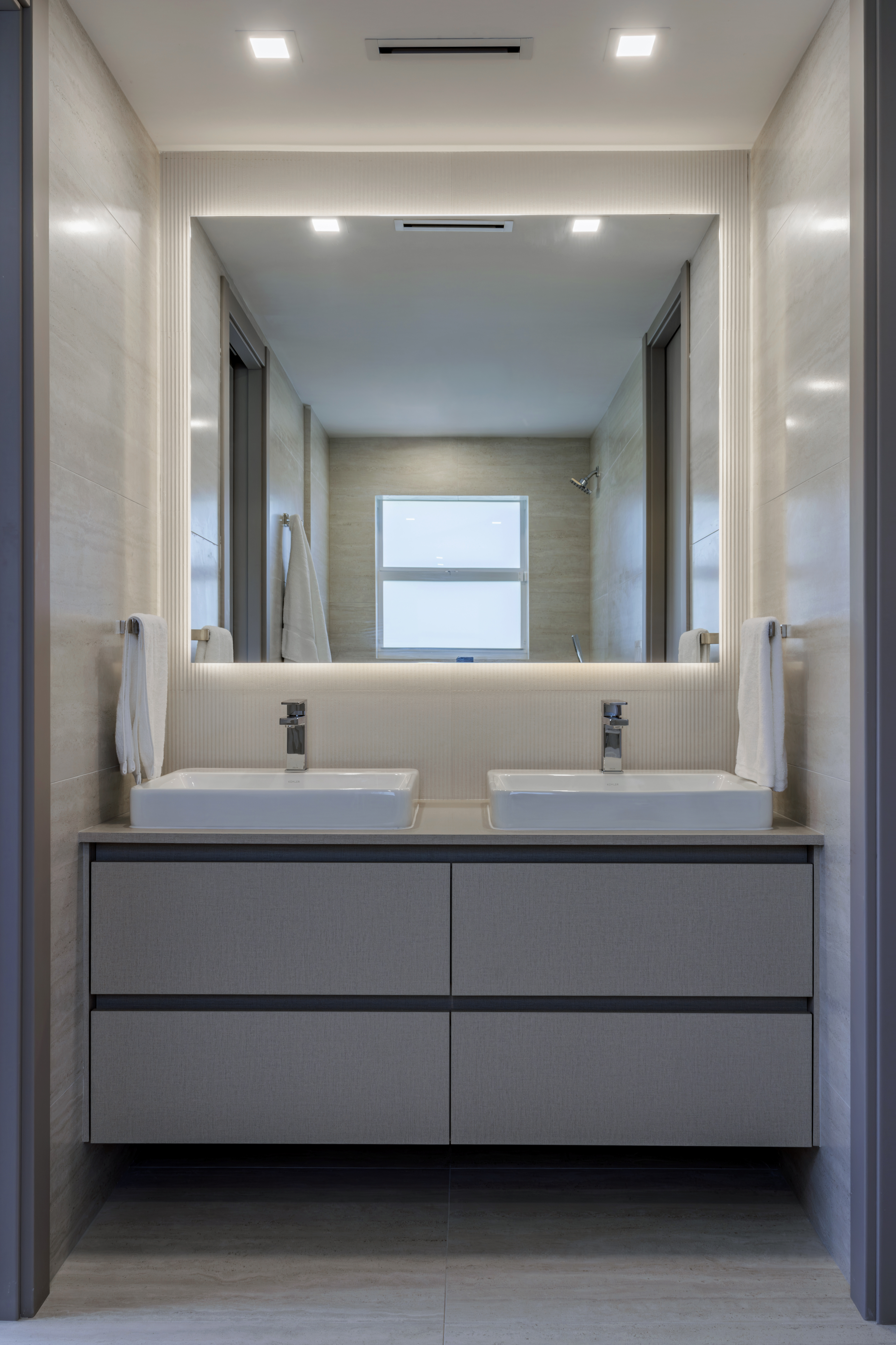 Secondary bath — double vessel sink vanity
