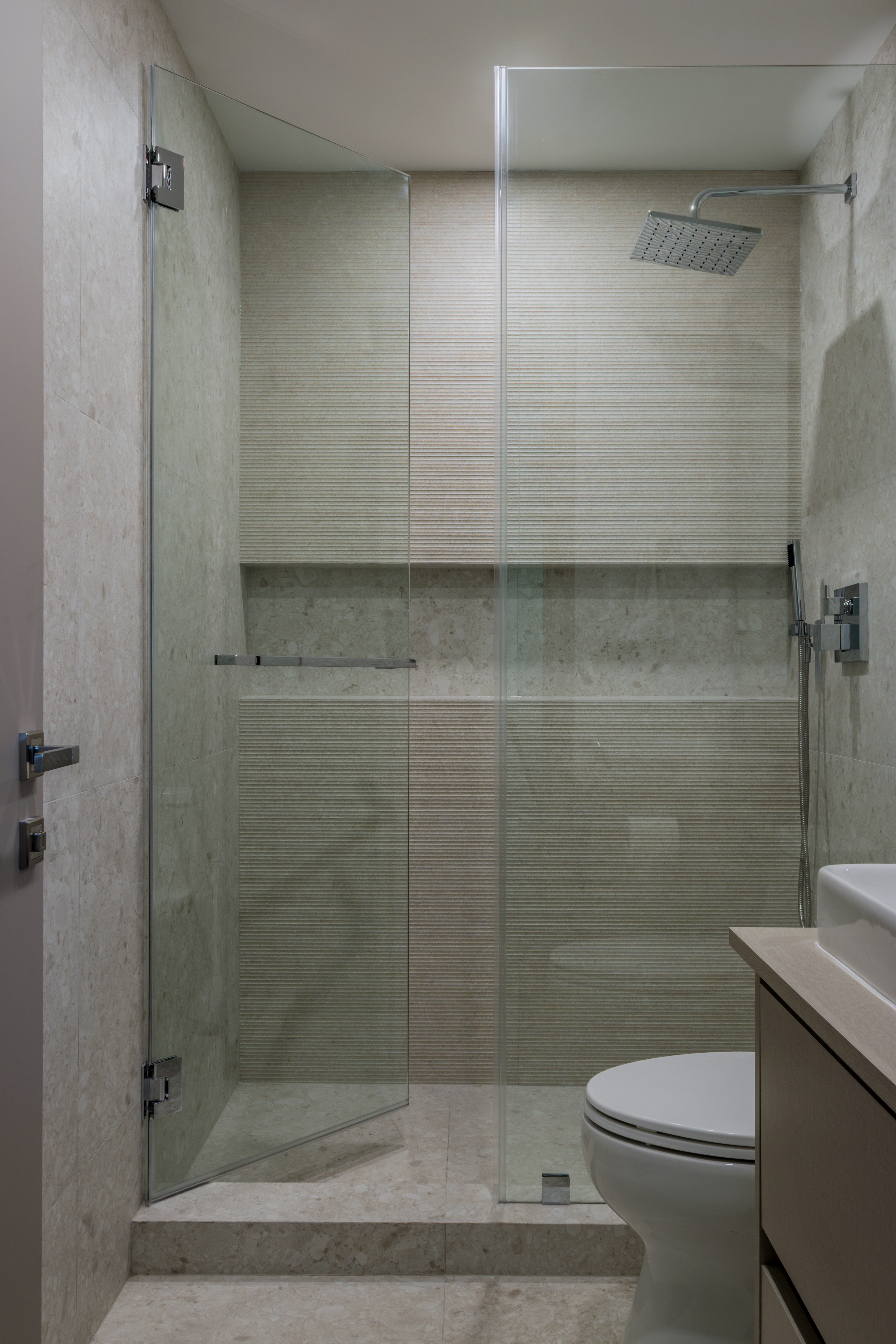 Bath — frameless glass shower