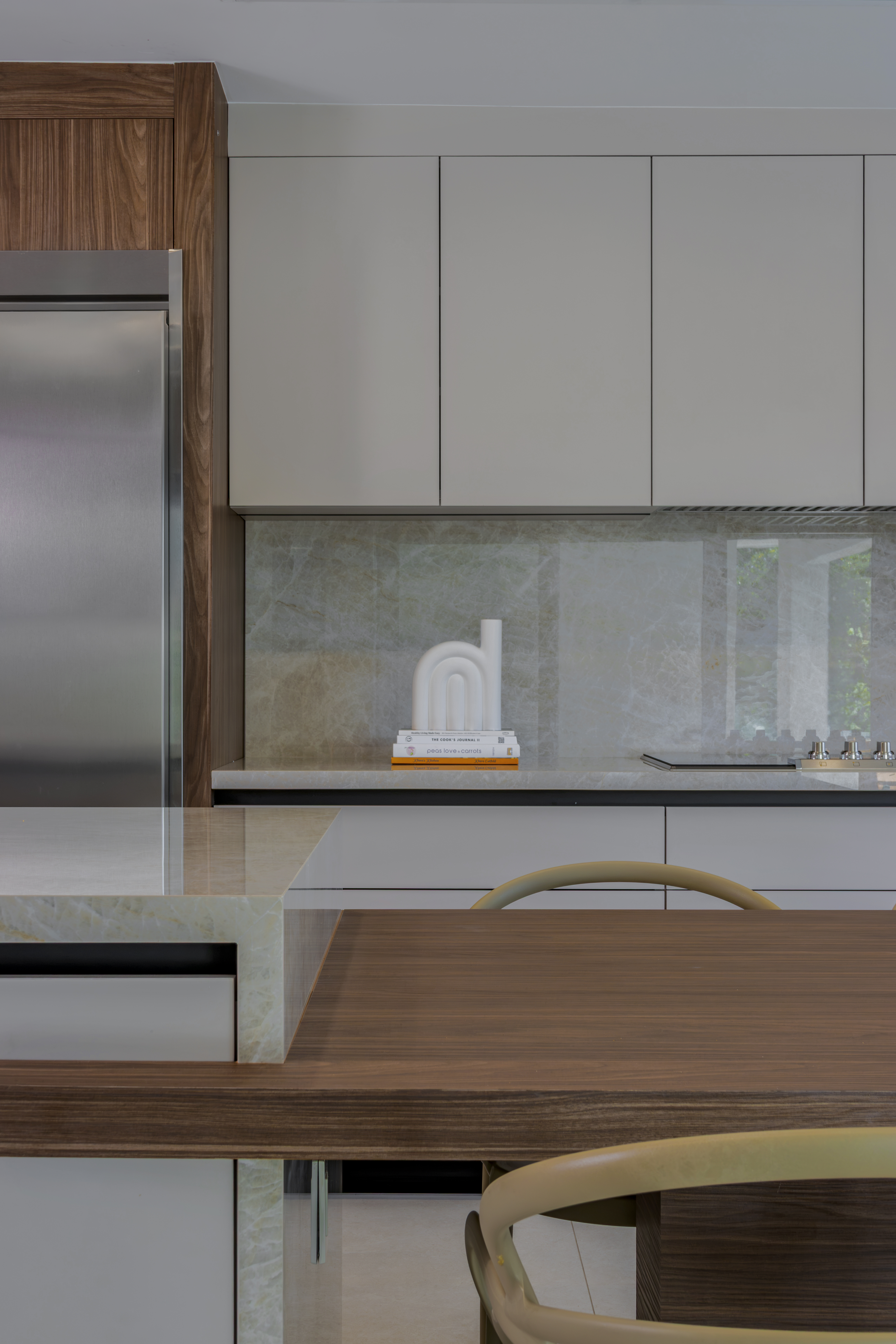 Kitchen refrigerator and cabinetry detail