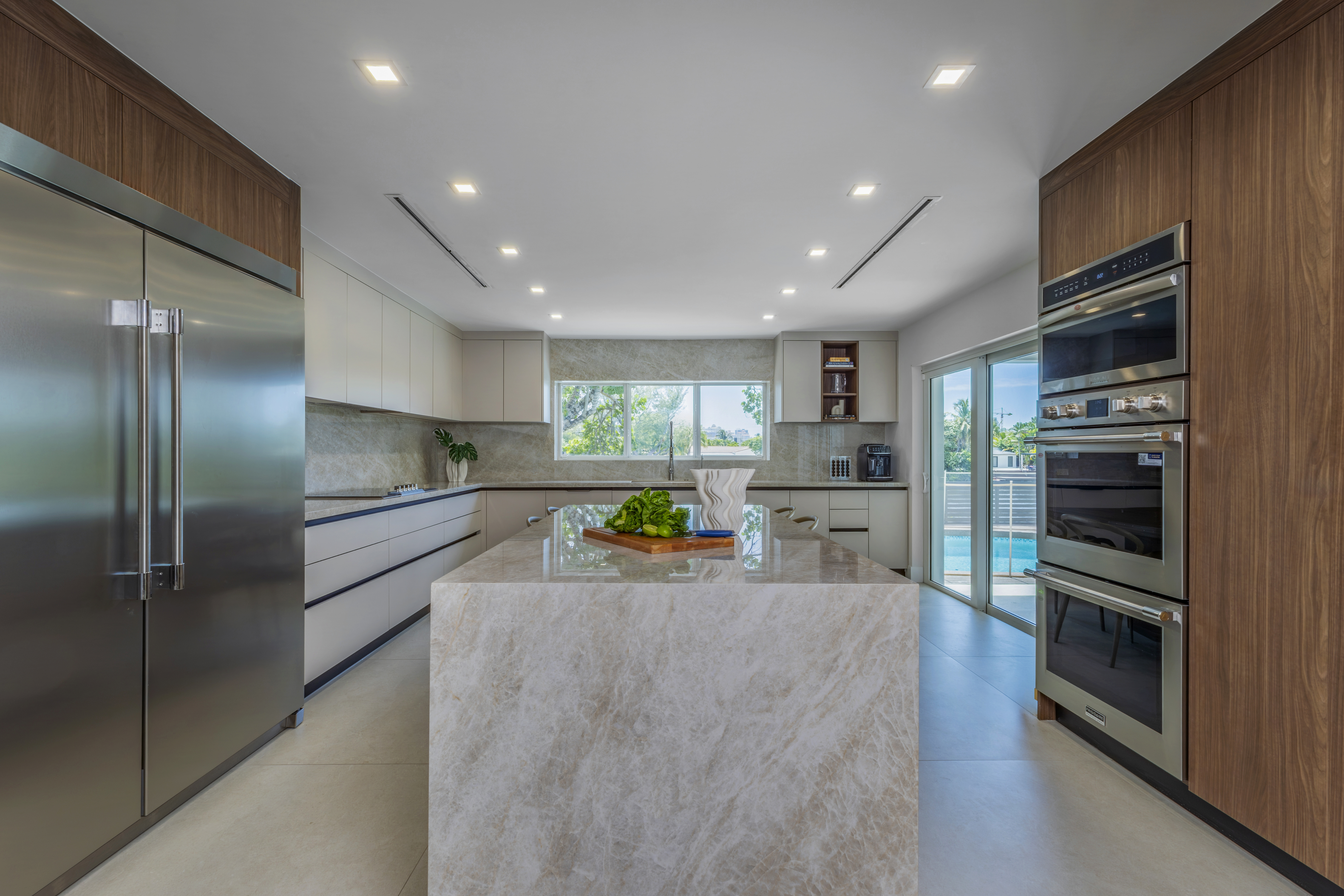 Kitchen — refrigerator and double oven