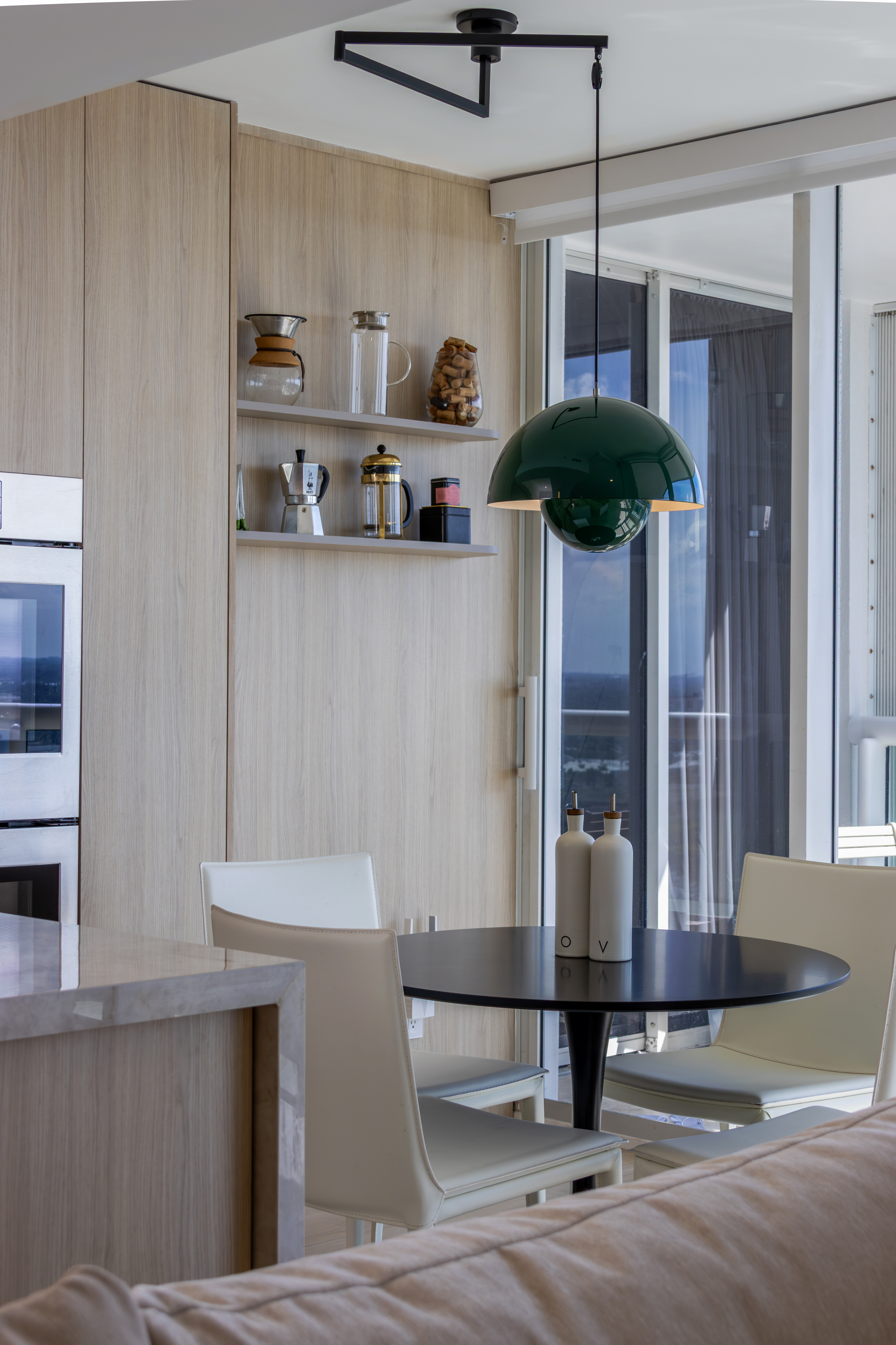 Dining area with city view