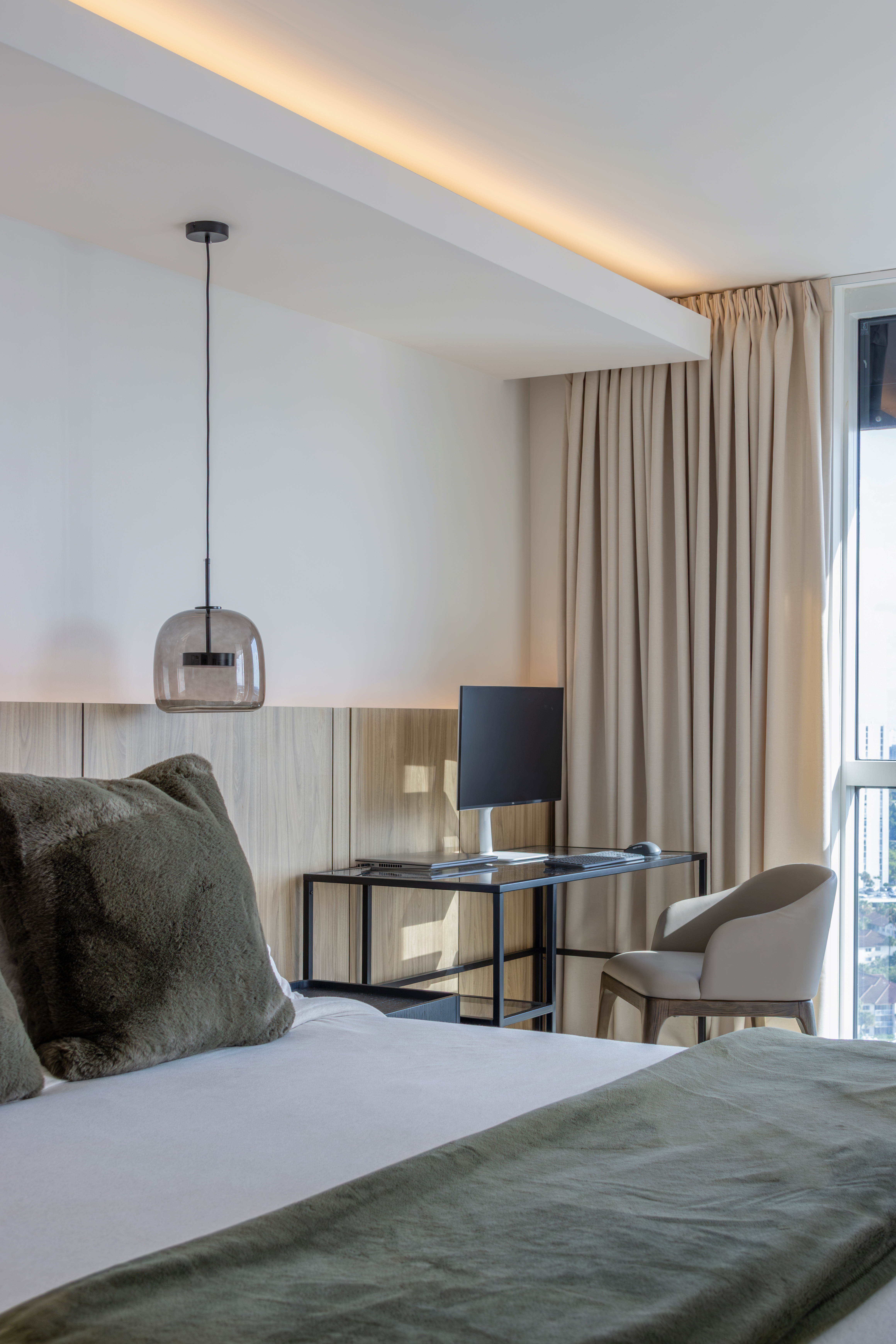 Bedroom with city view