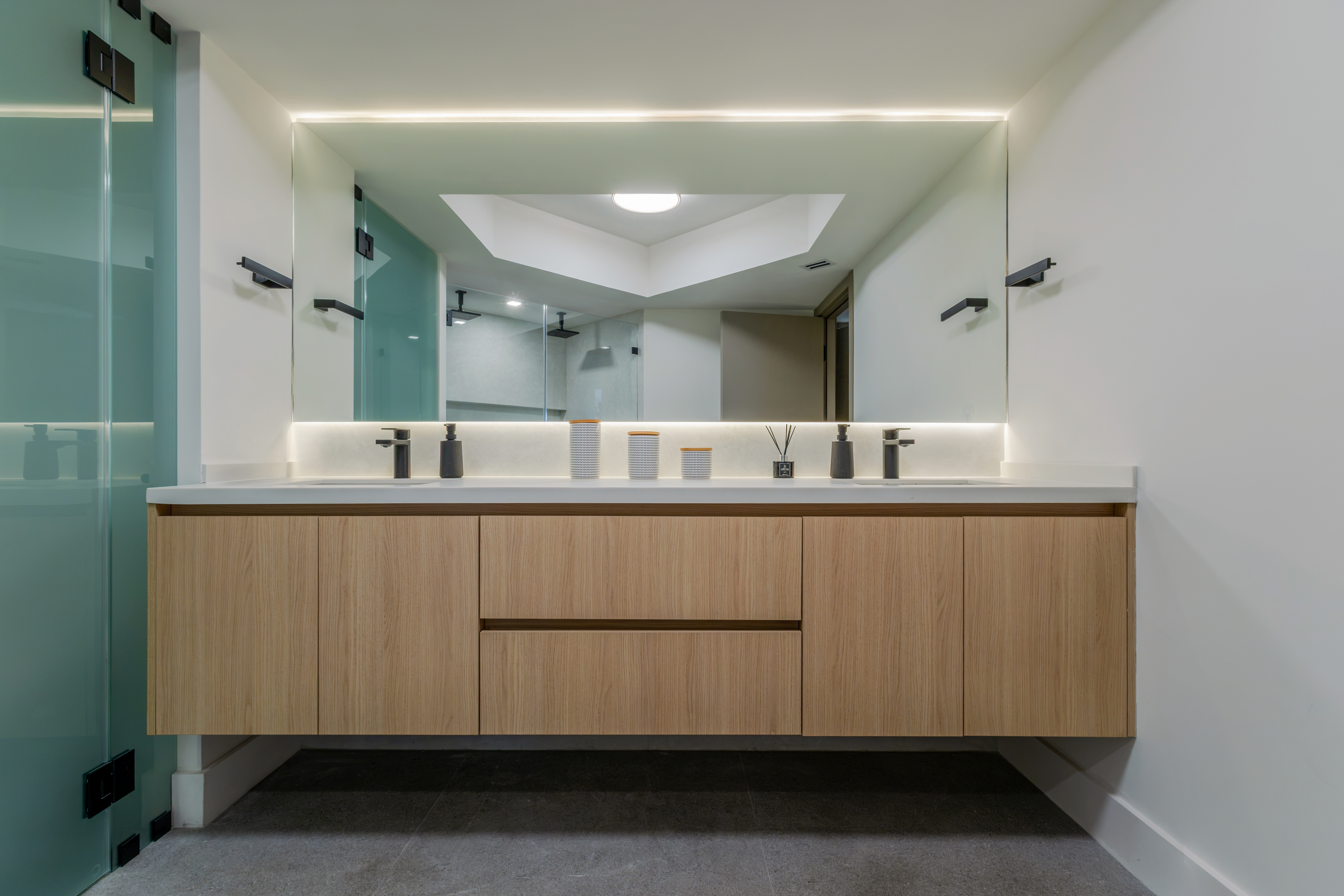Master bathroom double vanity